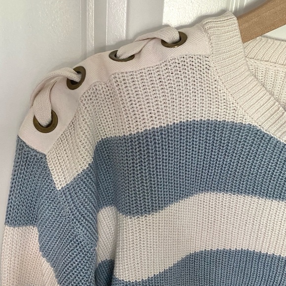 Lauren Ralph Lauren Blue and White Stripe Sweater Size M - Picture 2 of 9